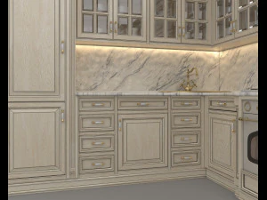 European Style Kitchen 9 3D Model
