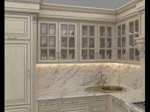European Style Kitchen 9 3D Model