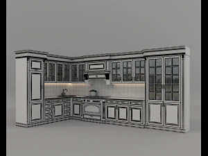 European Style Kitchen 9 3D Model
