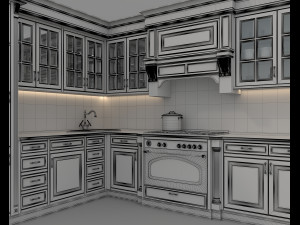 European Style Kitchen 9 3Dモデル