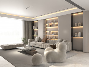 Modern Living Room Scene 9 Model 3D