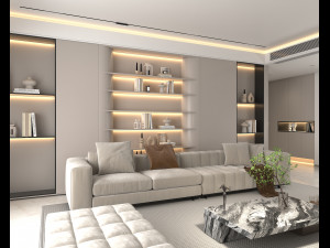 Modern Living Room Scene 9 Model 3D