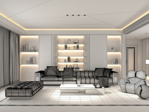 Modern Living Room Scene 9 Model 3D