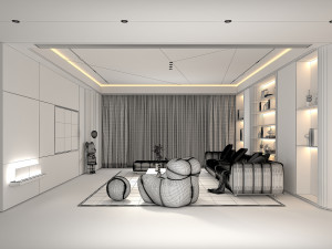 Modern Living Room Scene 9 Model 3D