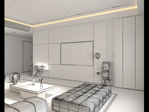 Modern Living Room Scene 9 Model 3D