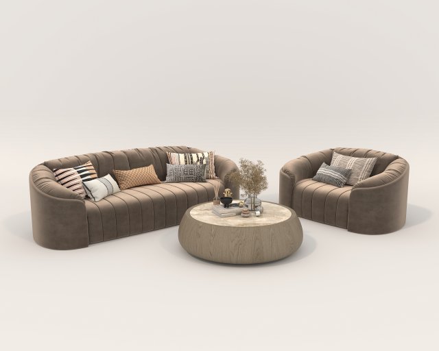 Modern Sofa and Coffee Table 6 3D Model .c4d .max .obj .3ds .fbx .stl .blend