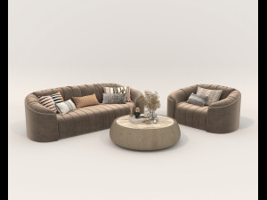 Modern Sofa and Coffee Table 6 3D Model