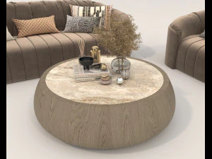 Modern Sofa and Coffee Table 6 3D Model