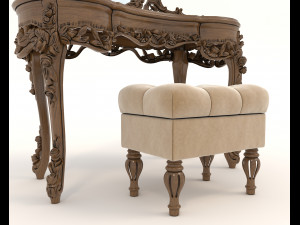 Classic Style Dressing Table 9 3D Модель