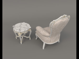 Classic Coffee Table and Armchairs 19 3D 모델