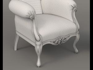 Classic Coffee Table and Armchairs 19 3D 모델