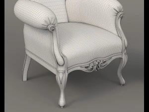 Classic Coffee Table and Armchairs 19 3D Model