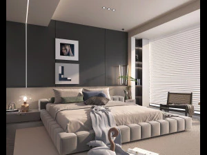 Modern Bedroom Interior Scene 33 3D Model