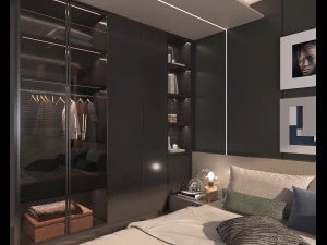 Modern Bedroom Interior Scene 33 3D Model