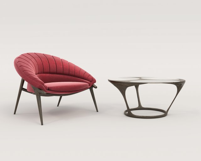 Modern Coffee Table and Armchair 7 3D 모델 .c4d .max .obj .3ds .fbx .stl .blend 
