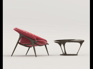Modern Coffee Table and Armchair 7 3D 모델
