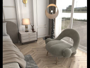 Classic Bedroom Interior Scene Modello 3D