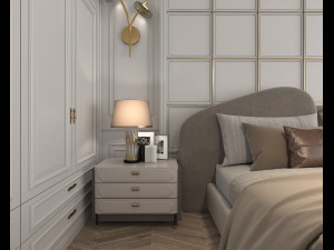 Classic Bedroom Interior Scene Modello 3D