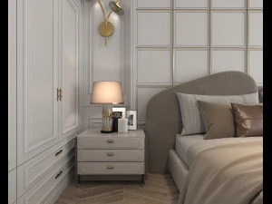 Classic Bedroom Interior Scene 3D Model