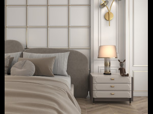 Classic Bedroom Interior Scene Modello 3D