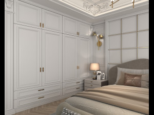 Classic Bedroom Interior Scene Modello 3D