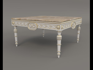 European Style Coffee Table and Armchairs 4 3D 모델