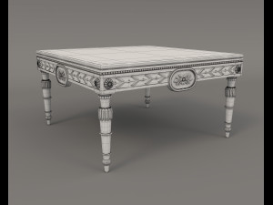 European Style Coffee Table and Armchairs 4 3D 모델