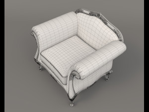 European Style Coffee Table and Armchairs 4 3D 모델