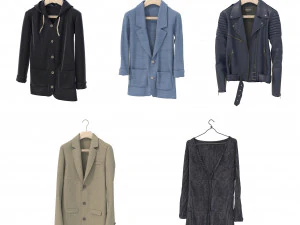 Sweater and Coat on Hanger 2 3D Model