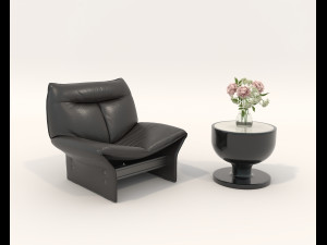 Contemporary Style Coffee Table and Armchair 26 3D 模型