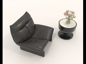 Contemporary Style Coffee Table and Armchair 26 Modello 3D