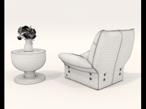 Contemporary Style Coffee Table and Armchair 26 Modello 3D