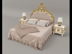 Classic Style Bed Set 29 3D Модель
