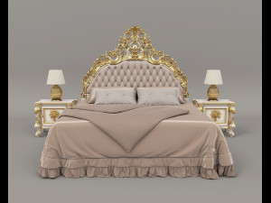 Classic Style Bed Set 29 3D Модель
