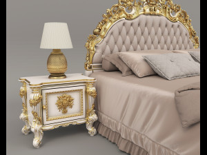 Classic Style Bed Set 29 3D Модель