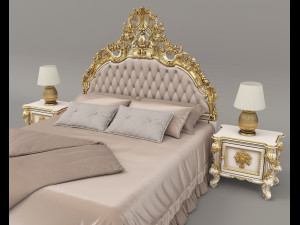 Classic Style Bed Set 29 3D Модель