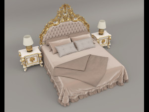 Classic Style Bed Set 29 3D Модель