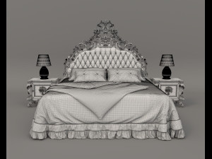 Classic Style Bed Set 29 3D Модель