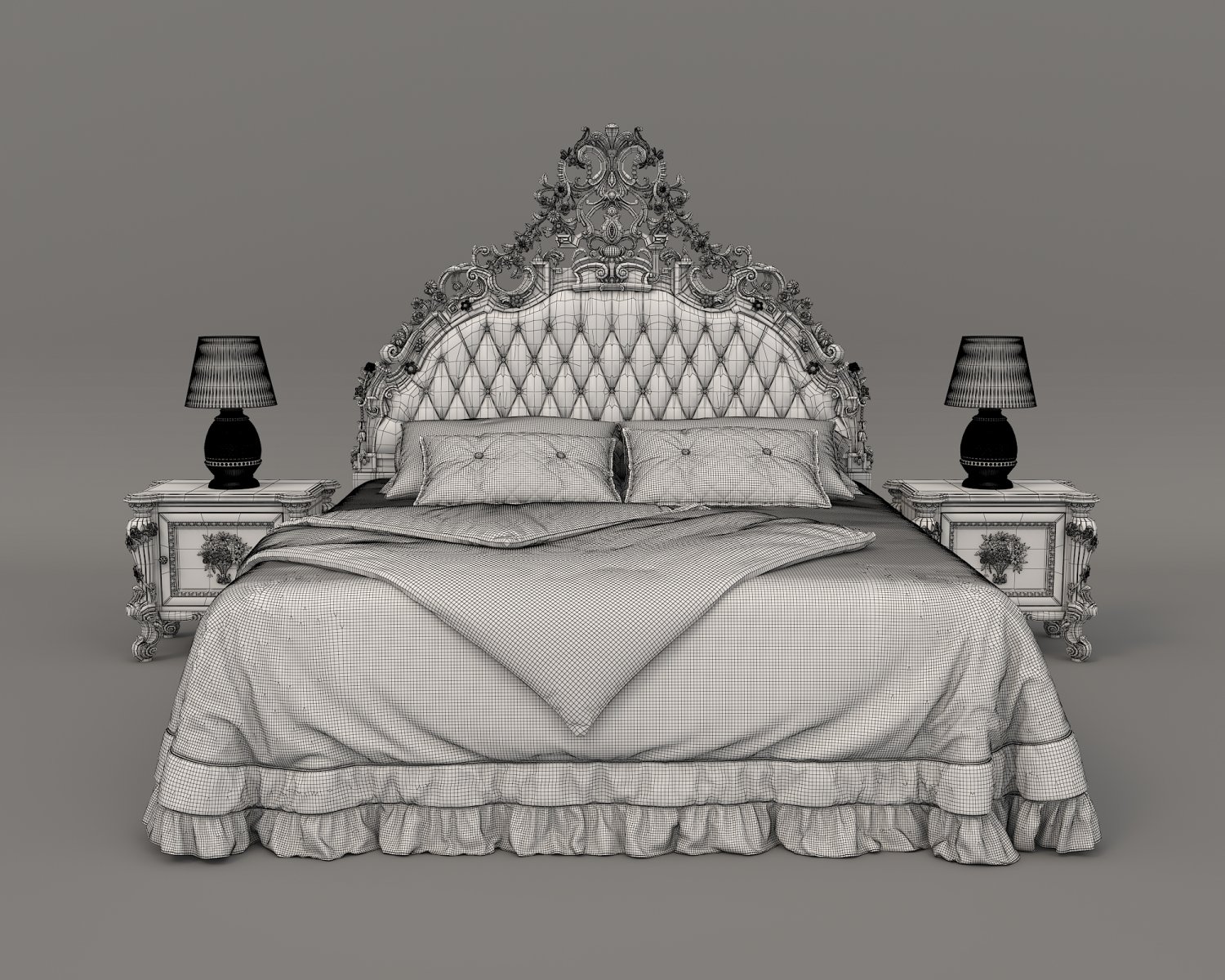 Classic Style Bed Set 29 3D Модель In Спальня 3DExport