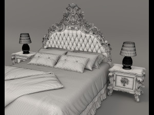 Classic Style Bed Set 29 3D Модель