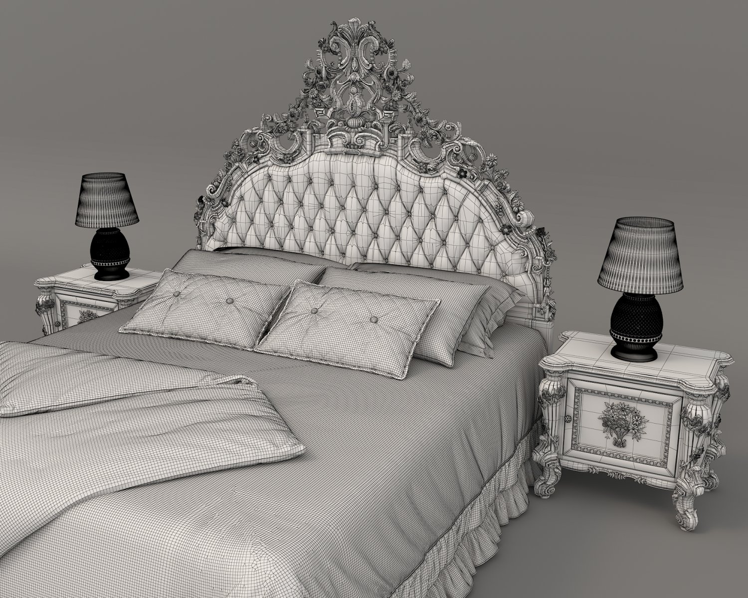 Classic Style Bed Set 29 3D Модель In Спальня 3DExport
