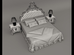 Classic Style Bed Set 29 3D Модель