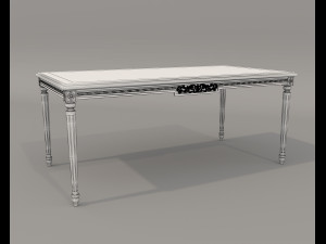 European Style Dining Table and Chairs 23 Model 3D
