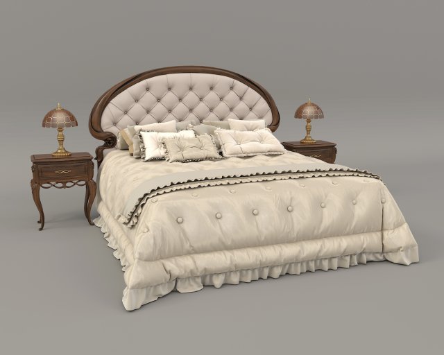 European Style Bed Set 21 3D 모델 .c4d .max .obj .3ds .fbx .stl .blend 