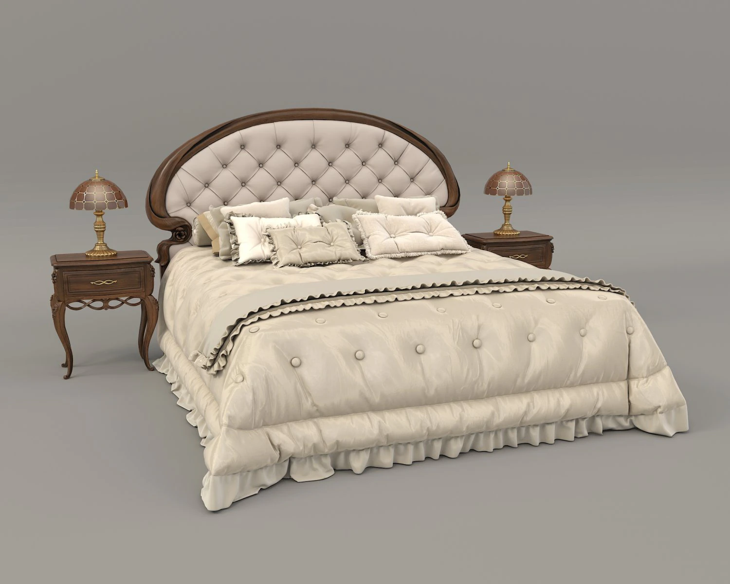 European Style Bed Set 21 3D Model .c4d .max .obj .3ds .fbx .stl .blend 