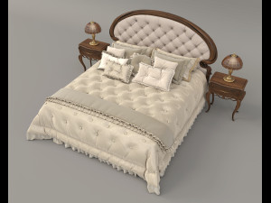 European Style Bed Set 21 3D 모델