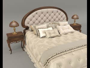 European Style Bed Set 21 3D 모델