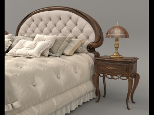 European Style Bed Set 21 3D 모델