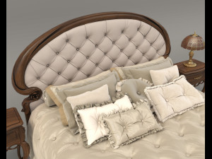 European Style Bed Set 21 3D 모델