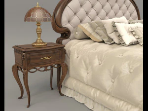 European Style Bed Set 21 3D Model
